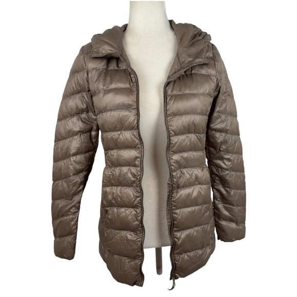 Uniqlo Waterproof Ultralight Feather Down Hooded Puffer Jacket 139037 Quilt XS - Picture 3 of 16